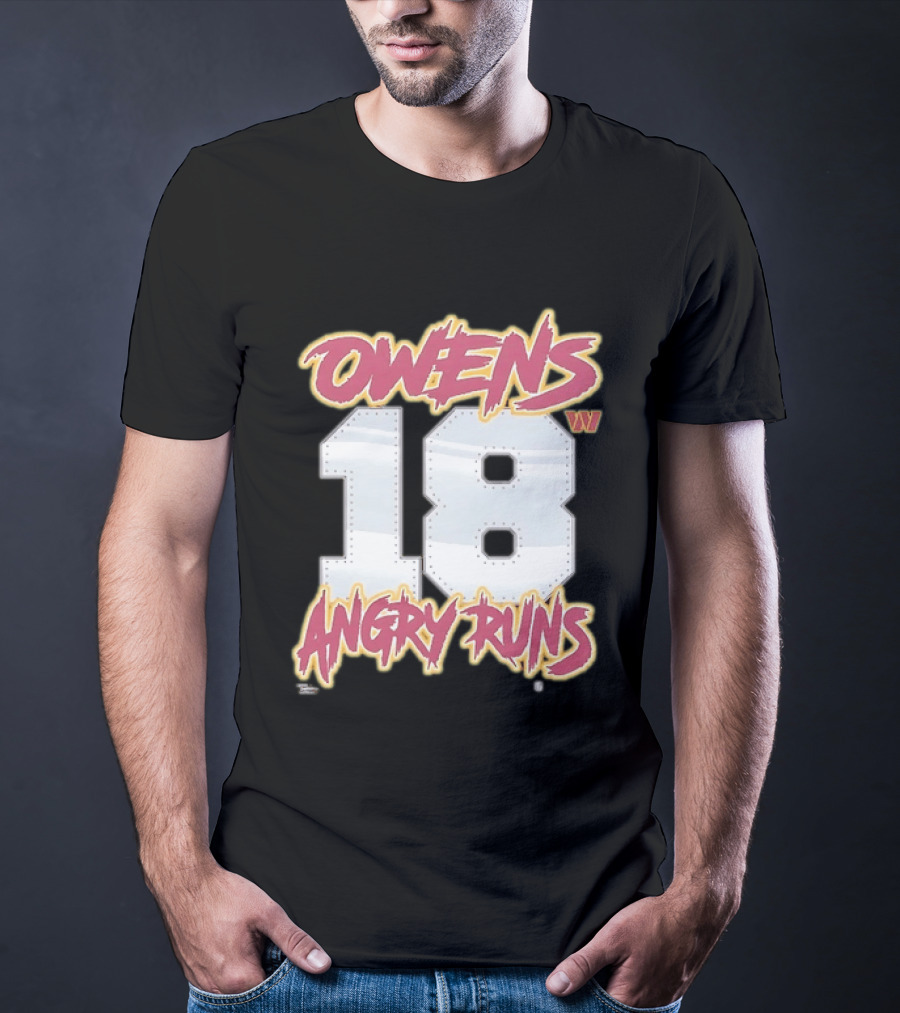 Owens 18 Washington Commanders Angry Runs Good Morning Football T-Shirt