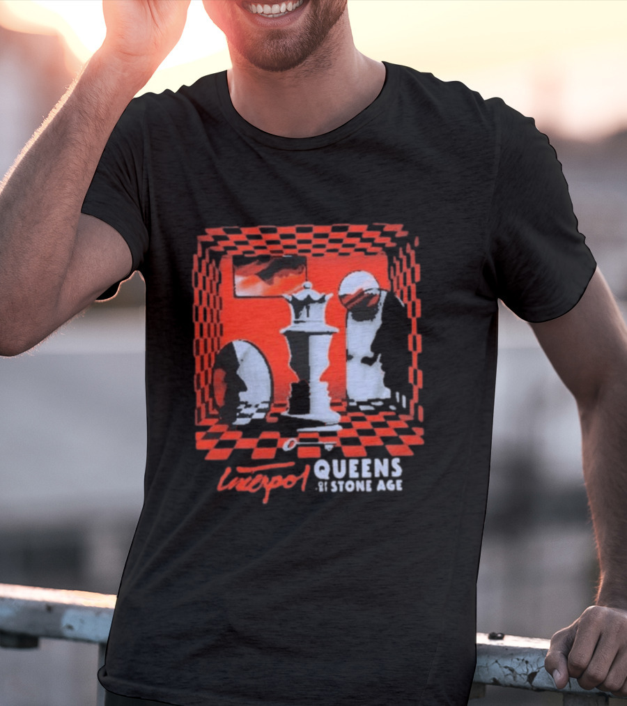 Interpol Gig At Estadio Ciudad De Los Deportes Mexico March 6 2027 Featuring Queens Of The Stone Age Chess Visuals T-Shirt