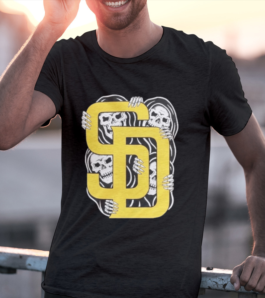San Diego Padres SD Yellow Grim Reaper Skeletons T-Shirt