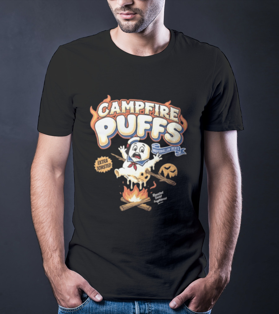 Stay Puft Campfire Puffs Extra Toasted Marshmallow Treats T-Shirt