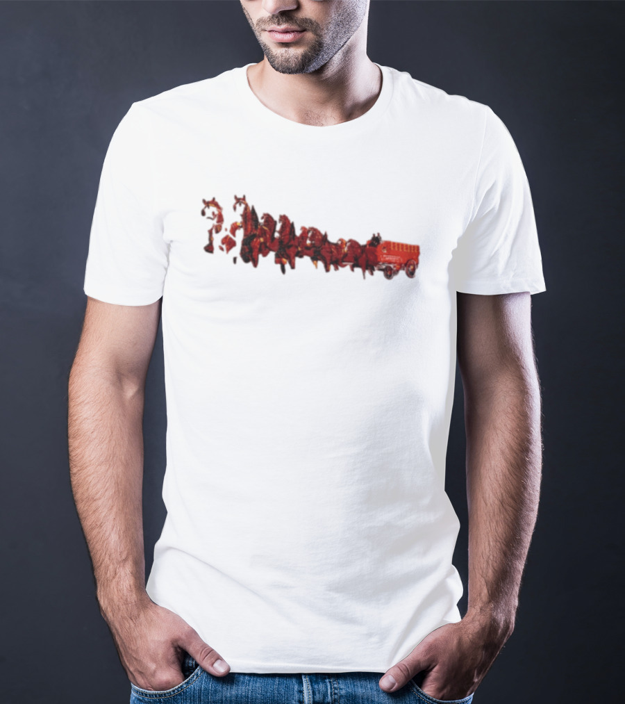 Budweiser Clydesdales Beer Wagon Team Horses T-Shirt