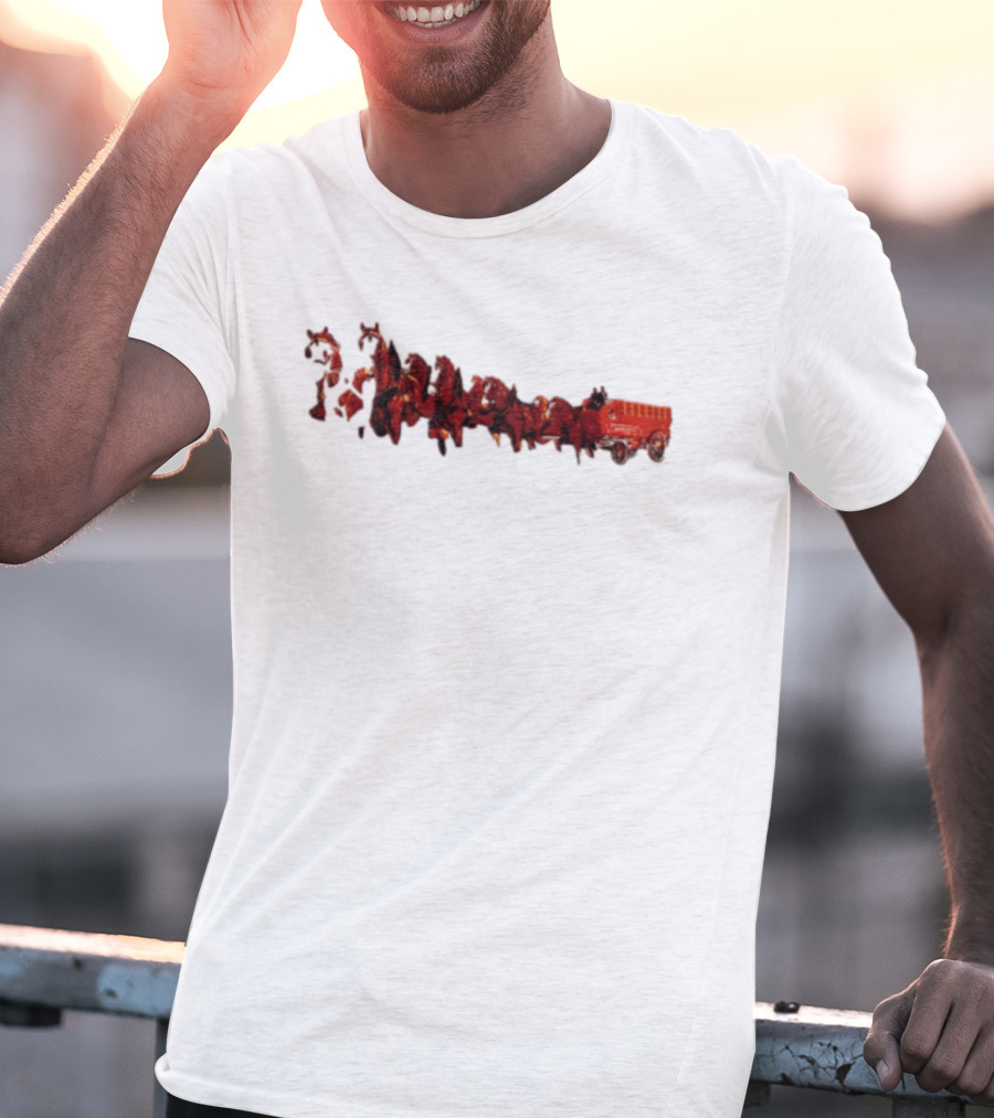 Budweiser Clydesdales Beer Wagon Team Horses T-Shirt