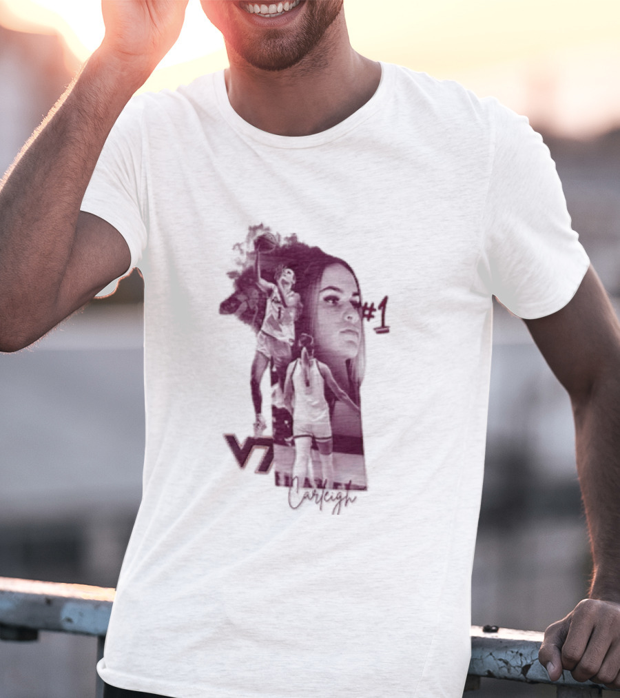 Carleigh Wenzel Virginia Tech Hokies Number 1 Let's Go Hokies Basketball Player VT T-Shirt