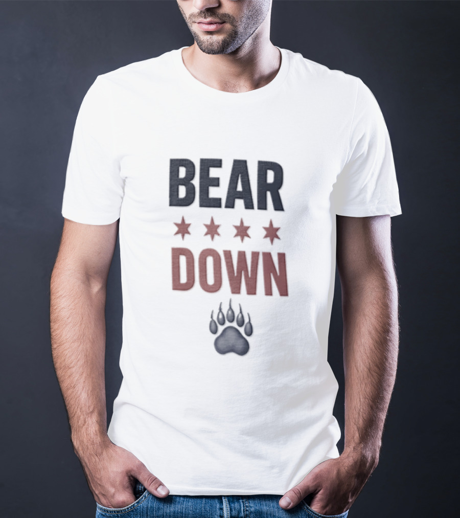 Chicago Bears Bear Down Four Stars Paw Football Team T-Shirt