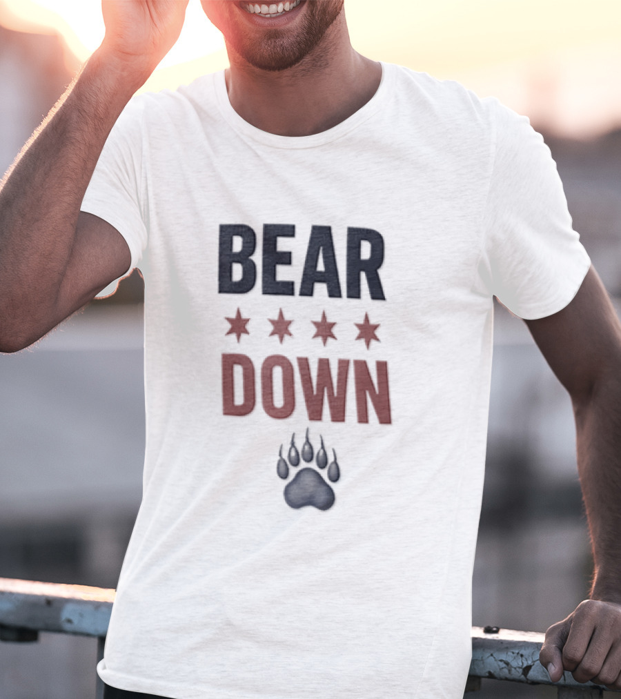 Chicago Bears Bear Down Four Stars Paw Football Team T-Shirt
