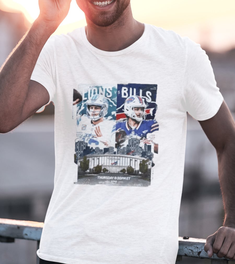 Jared Goff Detroit Lions Vs Josh Allen Buffalo Bills Thursday Night Football Week 02 6:30 PM ET T-Shirt