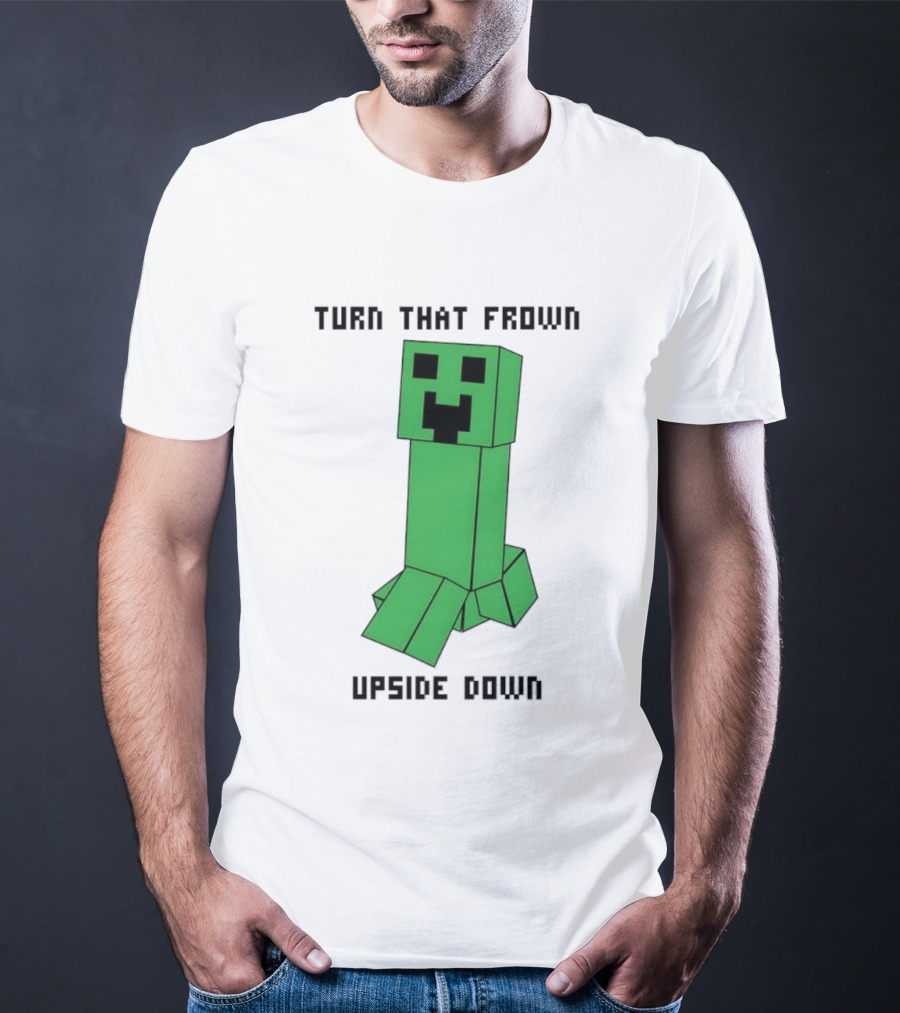 Creeper Turn That Frown Upside Down Gaming Block T-Shirt