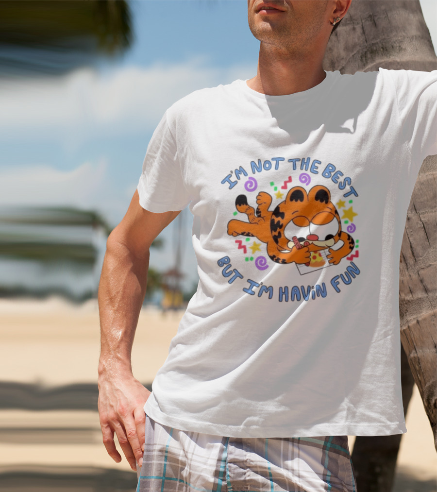 Lasagna Cat Not The Best But Havin' Fun Retro Comic T-Shirt