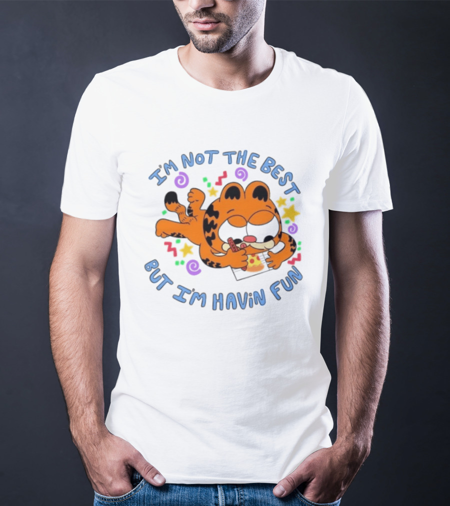 Lasagna Cat Not The Best But Havin' Fun Retro Comic T-Shirt