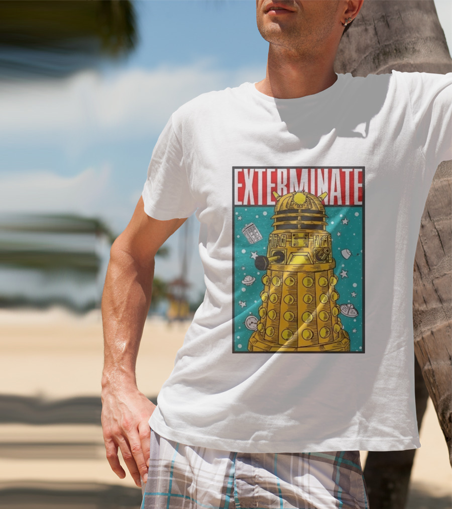 Doctor Who Dalek Exterminate Sci Fi BBC Classic Alien Robot T-Shirt