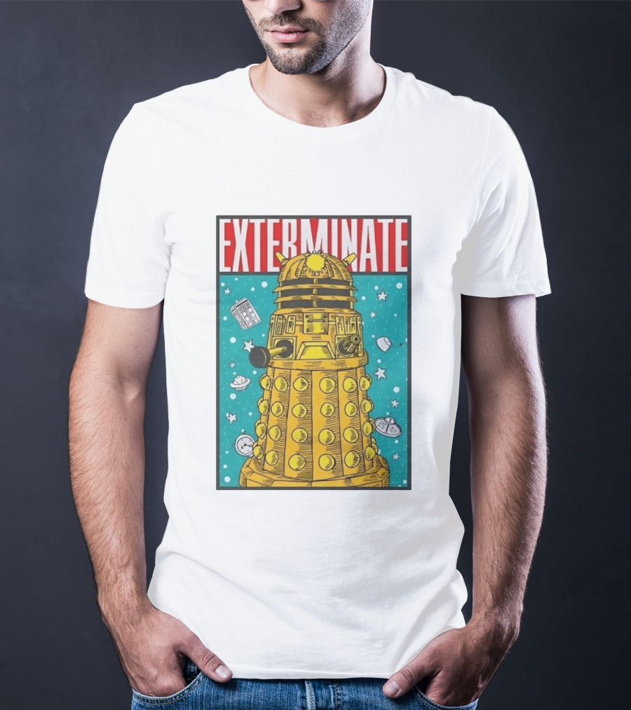 Doctor Who Dalek Exterminate Sci Fi BBC Classic Alien Robot T-Shirt