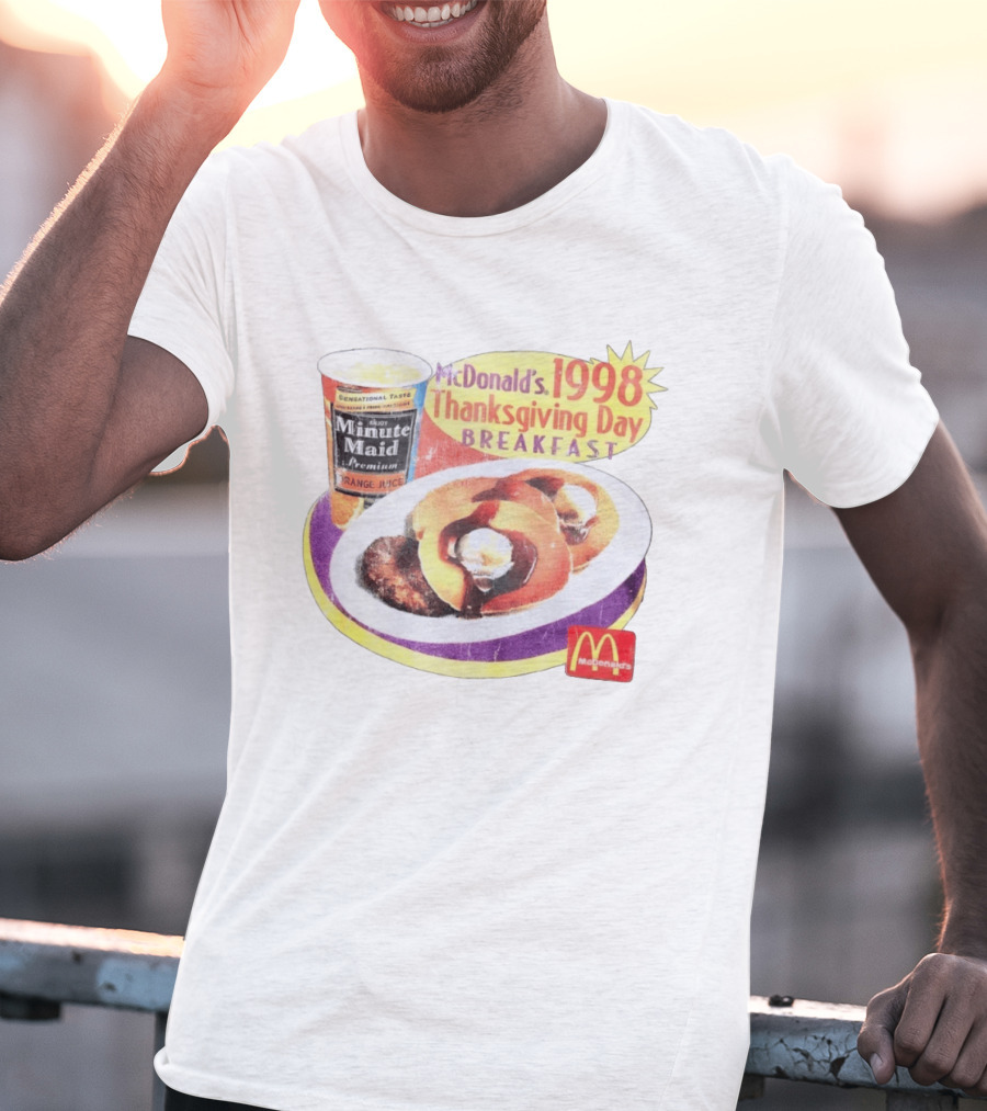 Minute Maid Orange Juice McDonald's 1998 Thanksgiving Day Breakfast Burgers T-Shirt