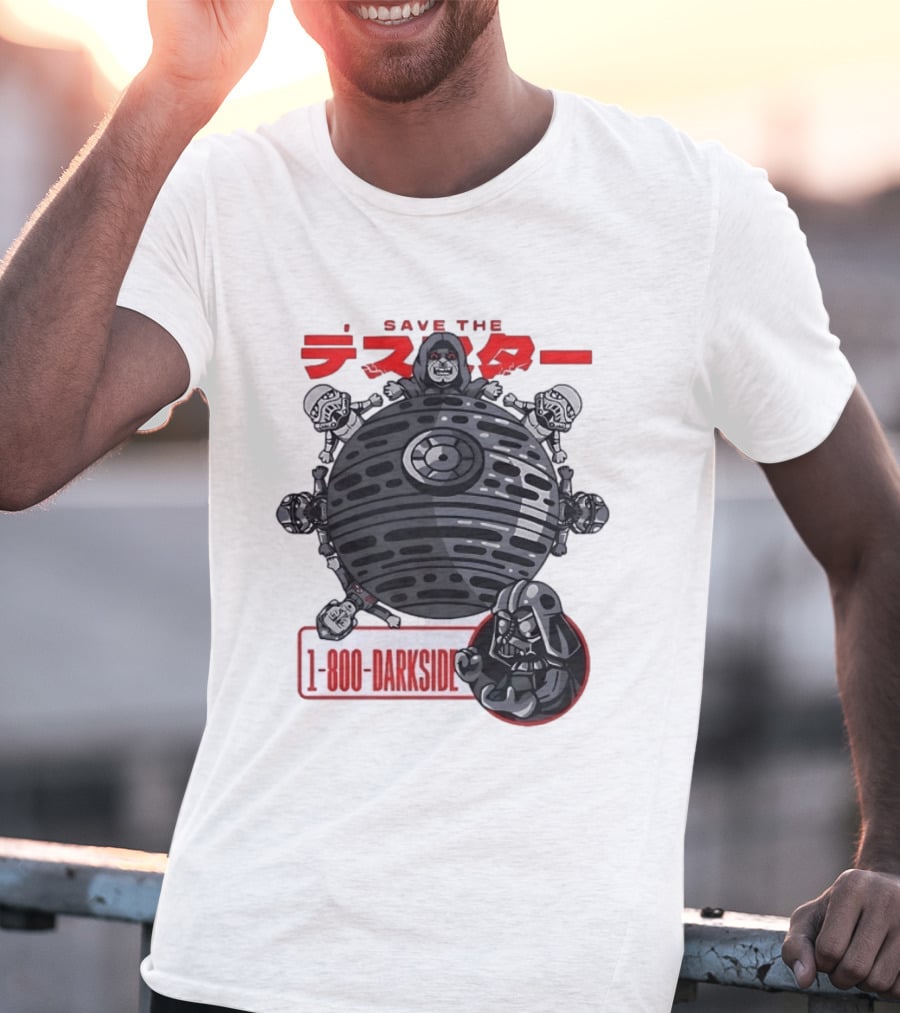 Save The Death Star 1 800 Darkside Star Wars Darth Vader And Stormtroopers T-Shirt