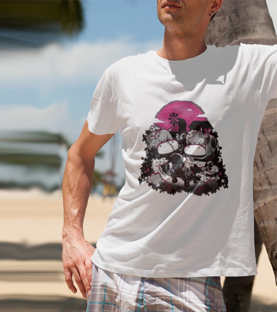 Harvest Moon Pete Zombie Farm Animals Horror Night Of The Living Farm Village T-Shirt