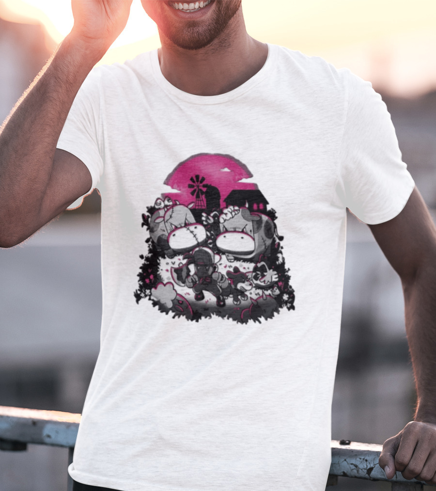 Harvest Moon Pete Zombie Farm Animals Horror Night Of The Living Farm Village T-Shirt