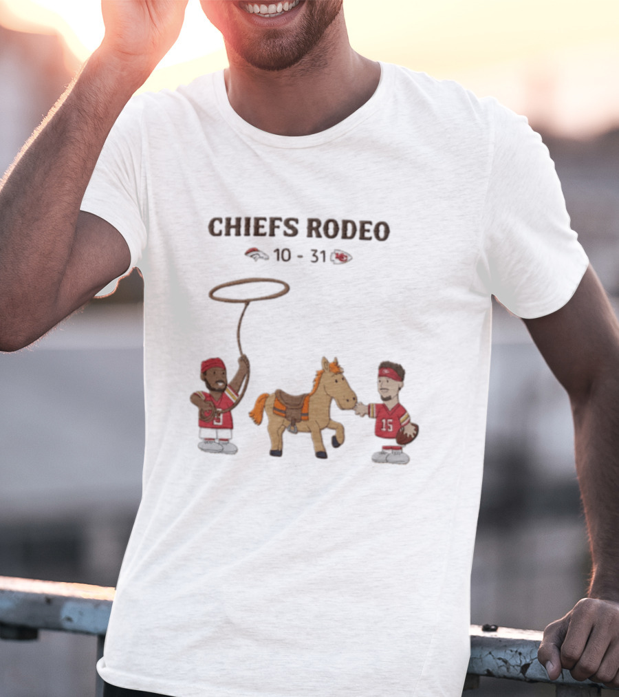 Patrick Mahomes Travis Kelce Chiefs Rodeo 10 31 Broncos T-Shirt