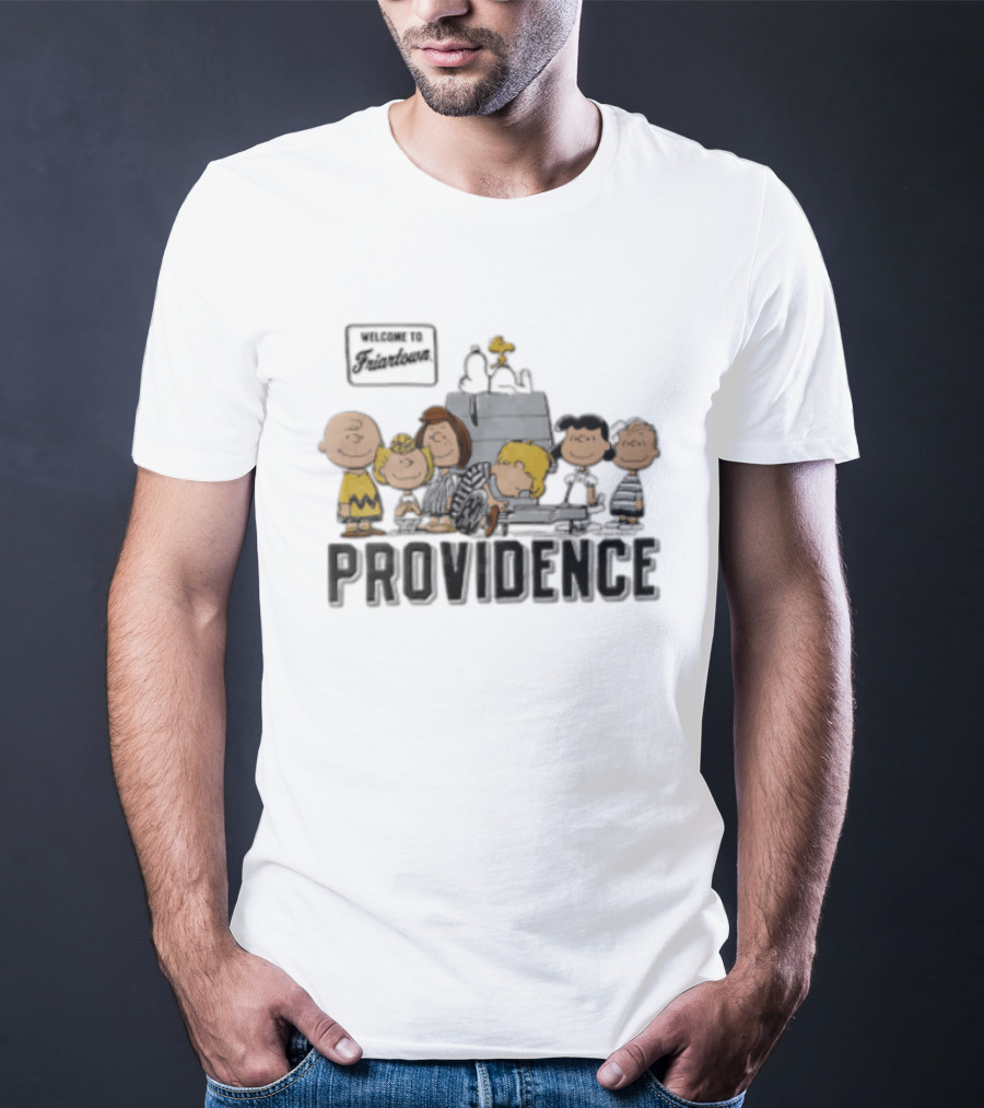 Providence Friars Welcome To Friartown Peanuts Characters Snoopy Charlie Brown Piano Scene T-Shirt