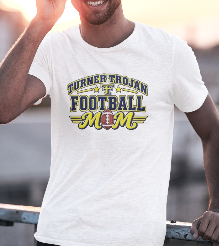 Turner Trojan Football Mom Team Spirit Game Day TT T-Shirt
