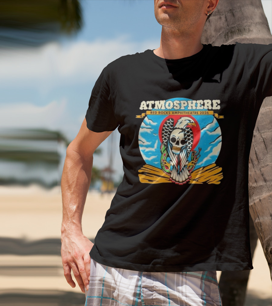 Atmosphere Red Rocks Amphitheatre 2026 Eagle Skull Clouds T-Shirt