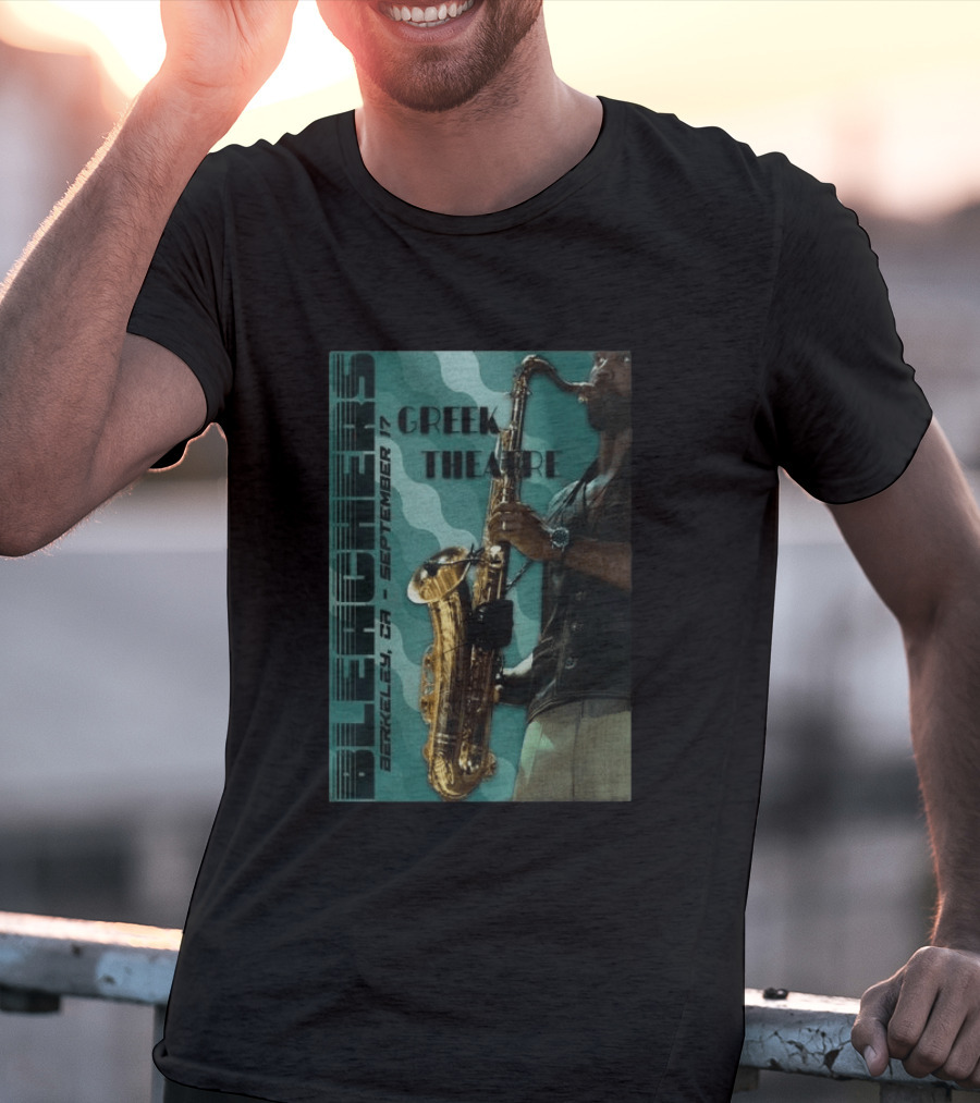Bleachers Berkeley September 17 Greek Theatre Saxophone Player T-Shirt