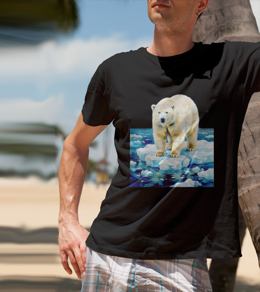 Majestic Polar Bear On Melting Iceberg Arctic Wildlife Scene T-Shirt