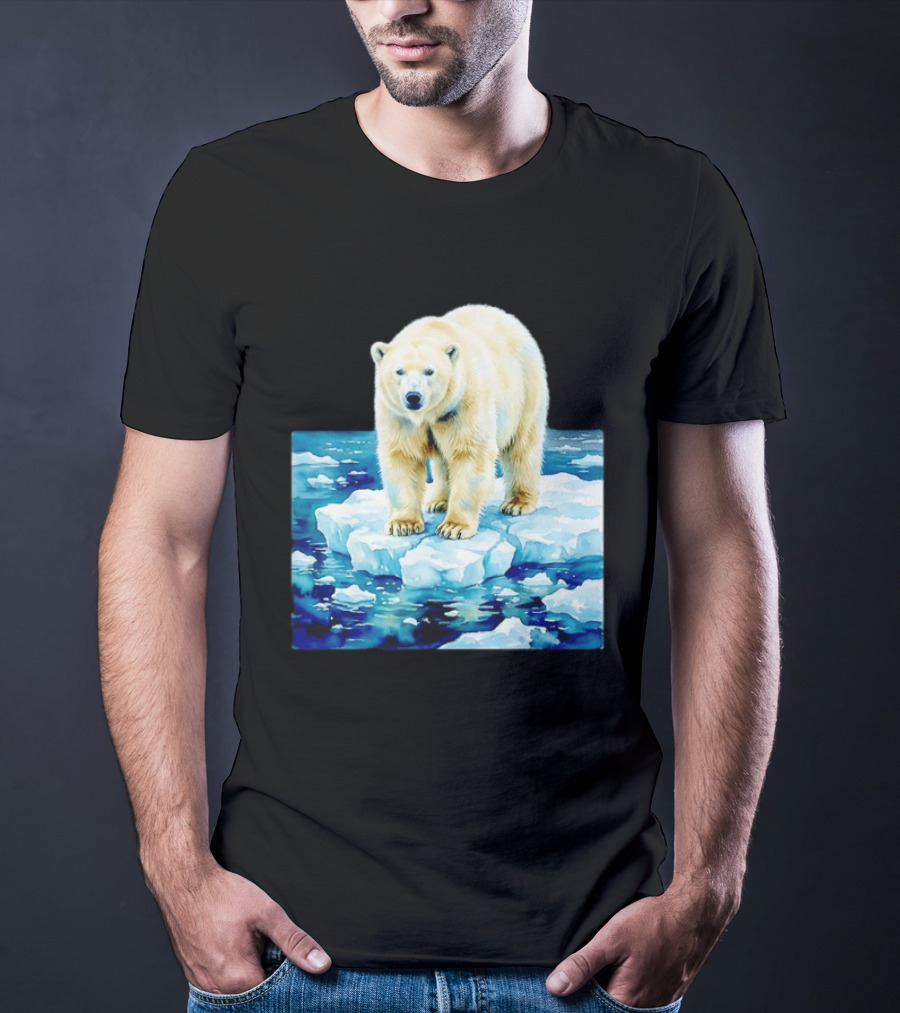 Majestic Polar Bear On Melting Iceberg Arctic Wildlife Scene T-Shirt