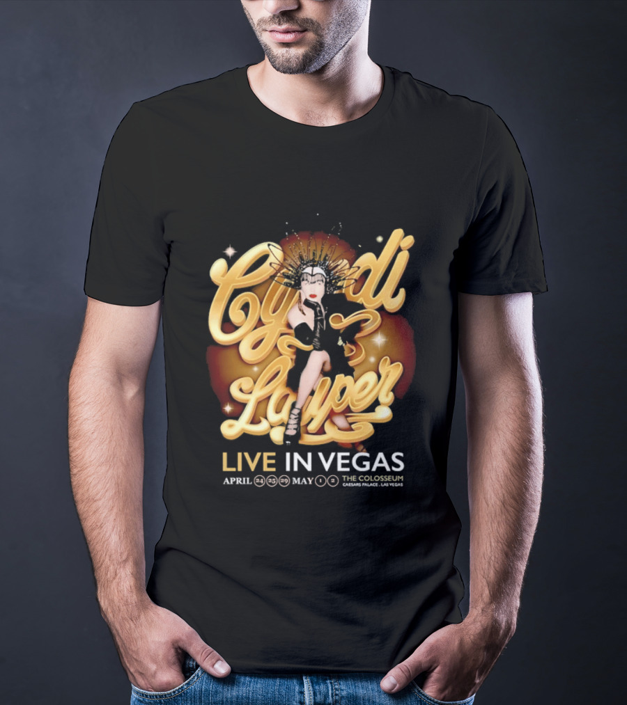 Cyndi Lauper Live In Vegas April May The Colosseum Caesars Palace T-Shirt