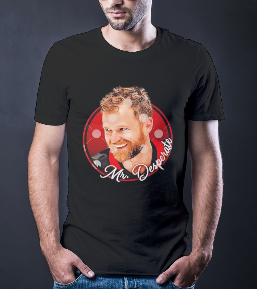 Mr Desperate Expression Hockey Player Red Circle T-Shirt