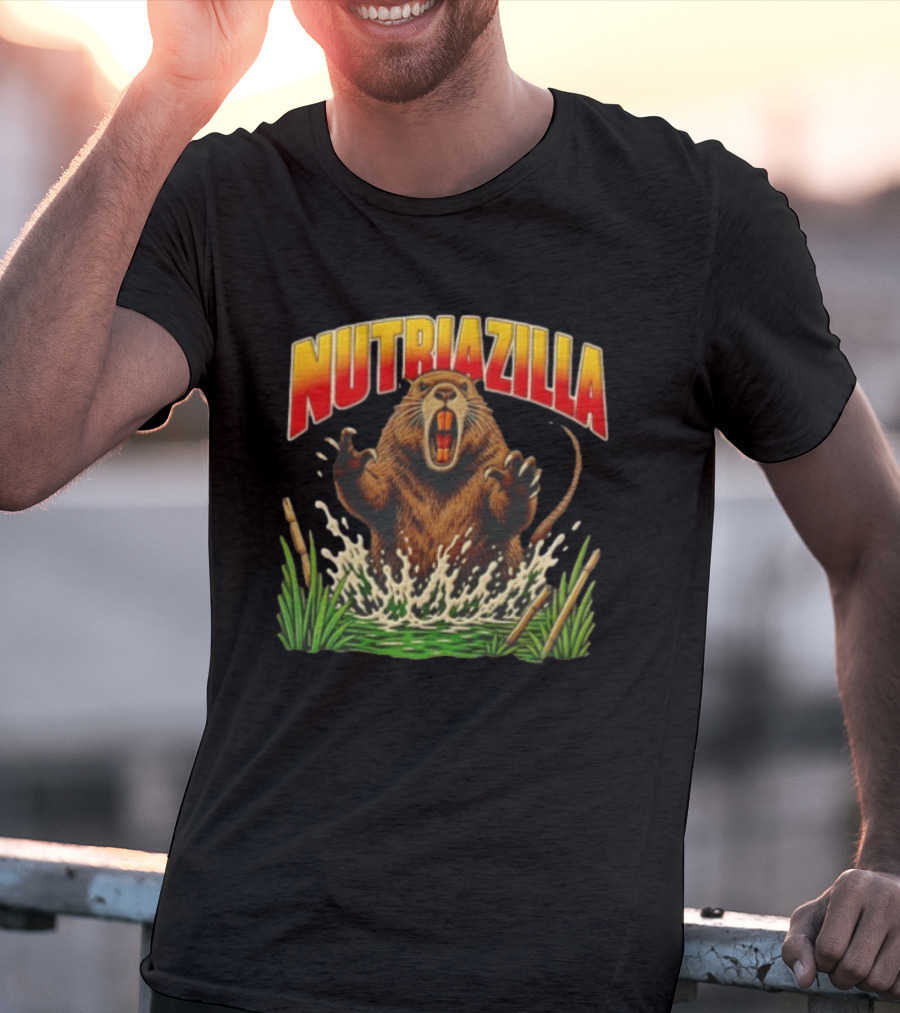 Nutriazilla Giant Nutria Emerging From Water T-Shirt