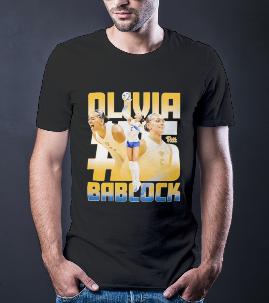 Olivia Bablock Pitt Panthers Volleyball Number 5 T-Shirt