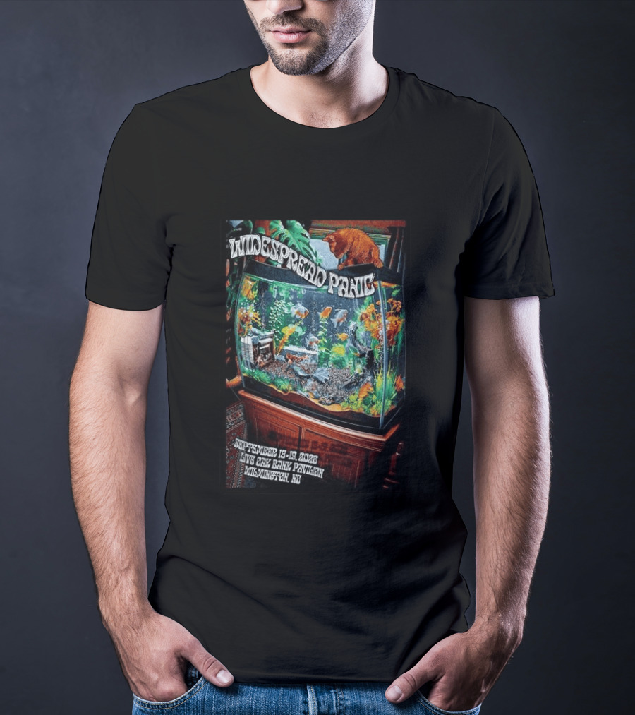 Widespread Panic Live Oak Bank Pavilion Sept 18 19 2026 Wilmington Tour Fish Tank Cat T-Shirt