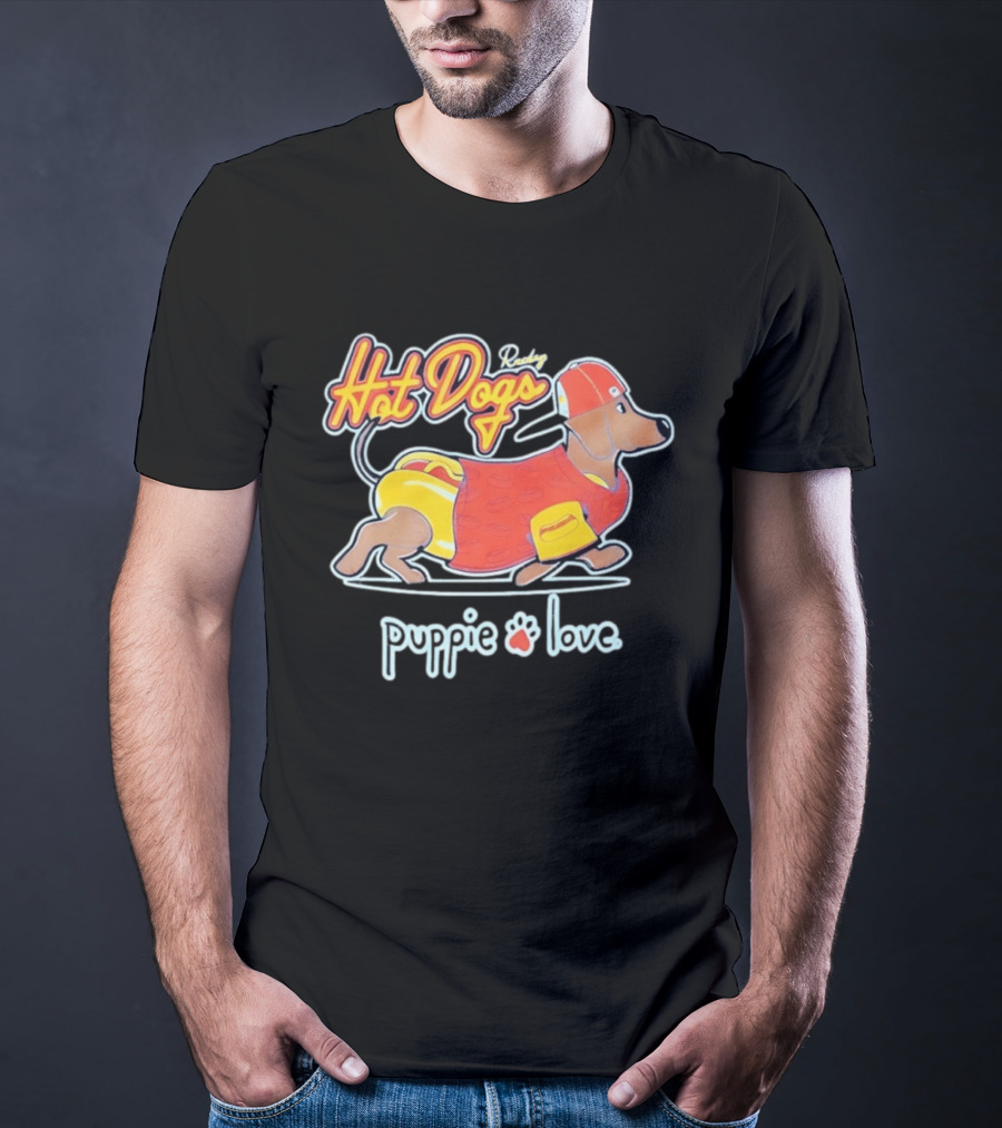 Rockin Hot Dogs Puppie Love Dachshund Dog Lover T-Shirt