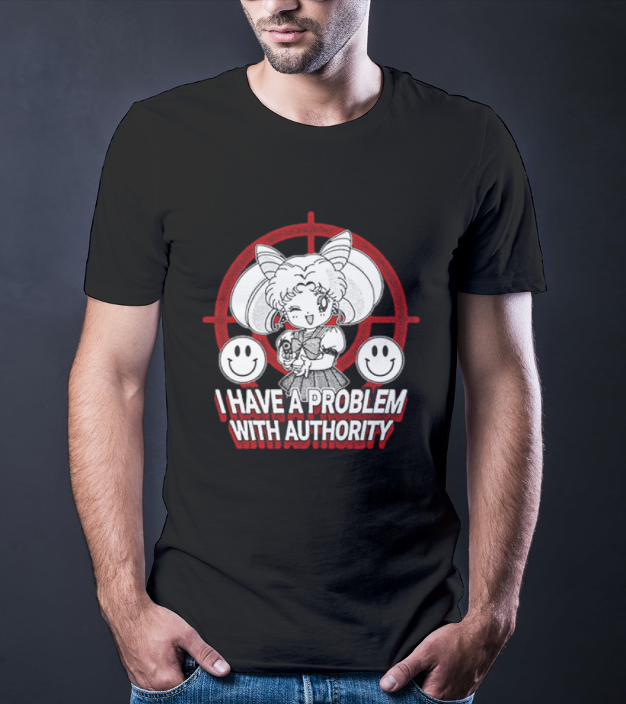 Sailor Moon I Have A Problem With Authority Anime Character Target Smiley Faces T-Shirt