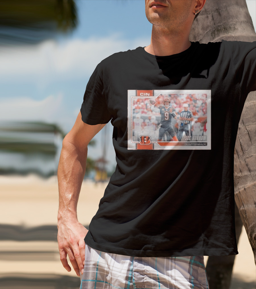 Joe Burrow Cincinnati Bengals Quarterback No 9 Football Card 2026 T-Shirt