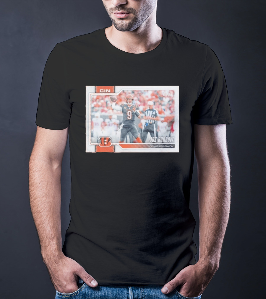 Joe Burrow Cincinnati Bengals Quarterback No 9 Football Card 2026 T-Shirt