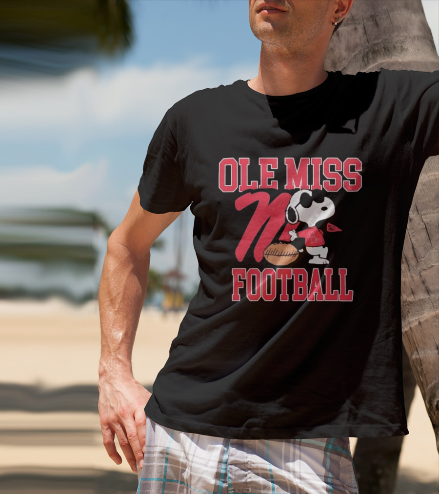 Ole Miss Football Snoopy Hotty Toddy Peanuts T-Shirt