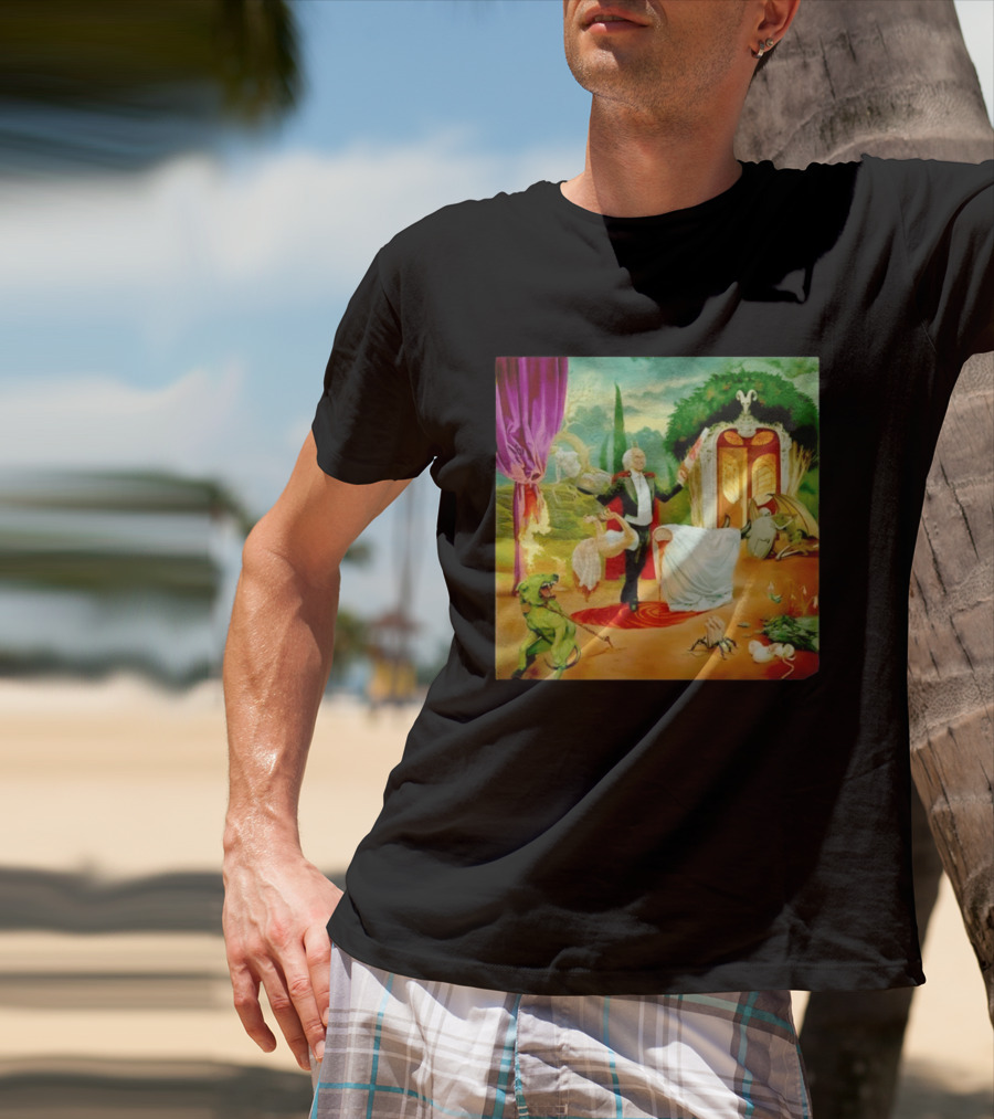 Surreal Magician Gothic Horror Sawing Woman In Half Fantasy Scene T-Shirt