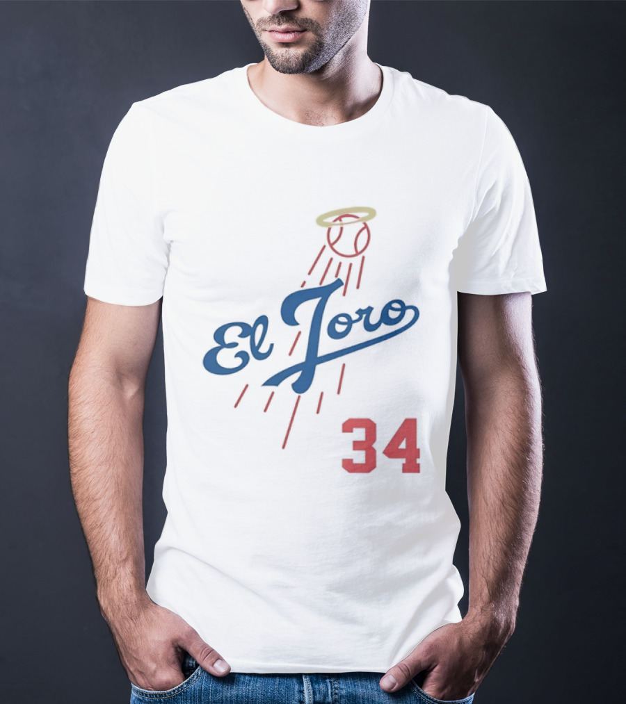 El Toro 34 Baseball Los Angeles Dodgers Fernando Valenzuela Halo T-Shirt