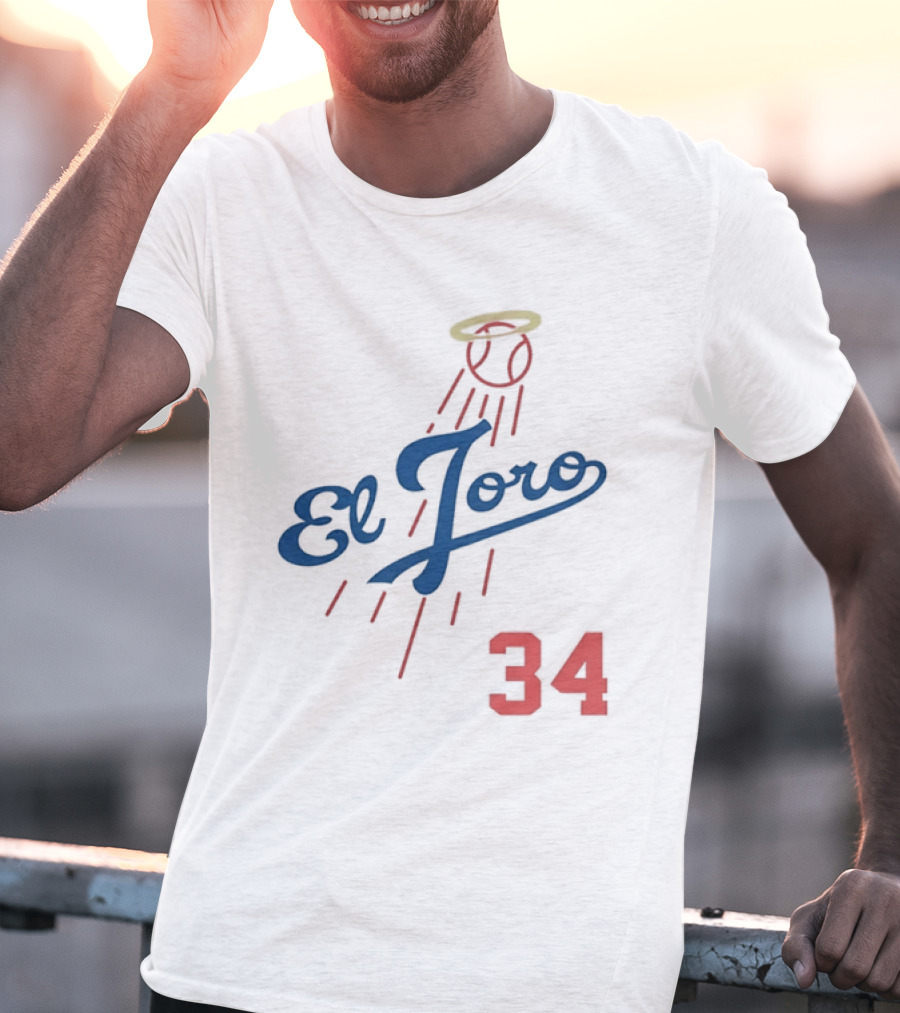 El Toro 34 Baseball Los Angeles Dodgers Fernando Valenzuela Halo T-Shirt