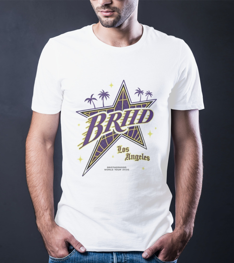 Los Angeles Brhd Brotherhood World Tour 2026 Star Palm Trees T-Shirt