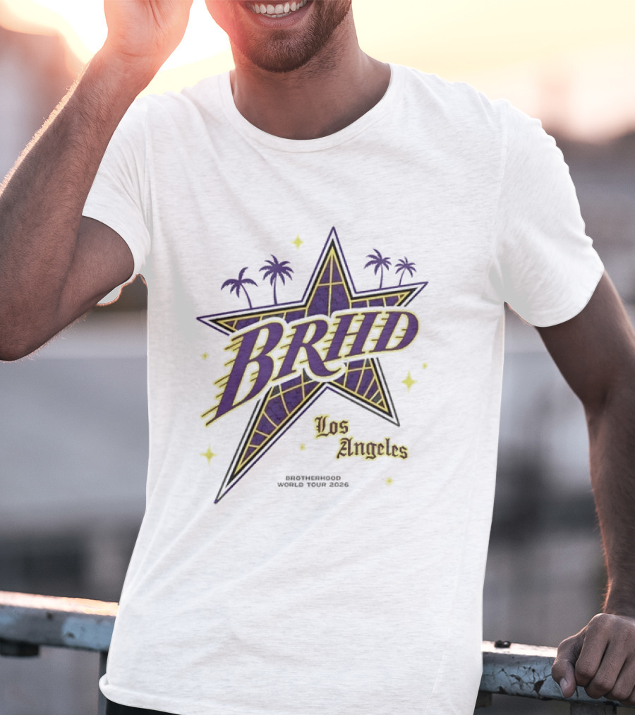 Los Angeles Brhd Brotherhood World Tour 2026 Star Palm Trees T-Shirt