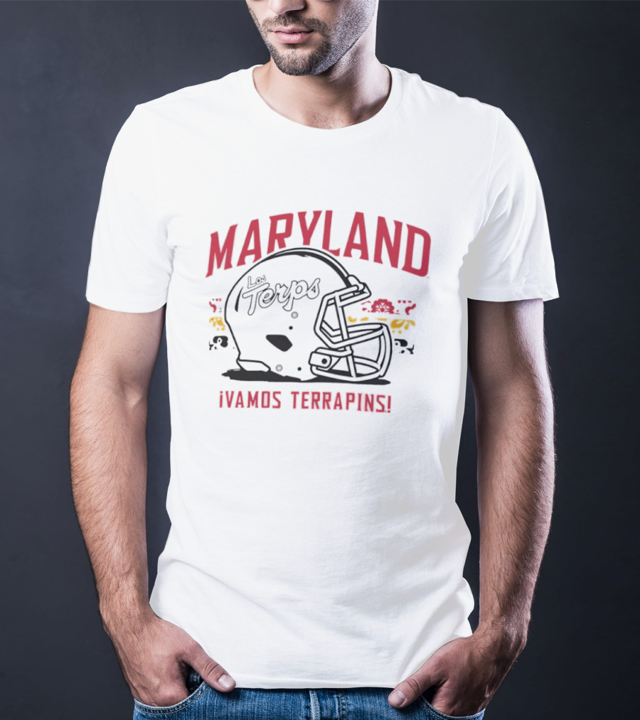 Maryland Terrapins Los Terps Ivamos Terrapins Helmet T-Shirt
