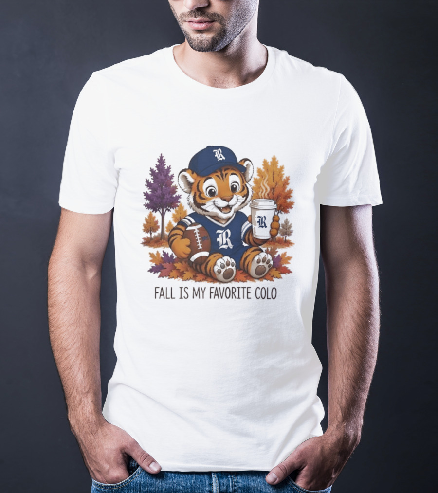 R Tiger Football Fall Is My Favorite Color Autumn Leaves T-Shirt