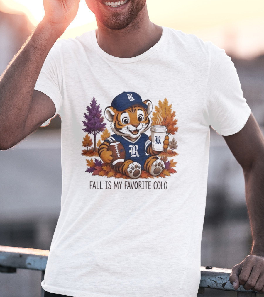 R Tiger Football Fall Is My Favorite Color Autumn Leaves T-Shirt