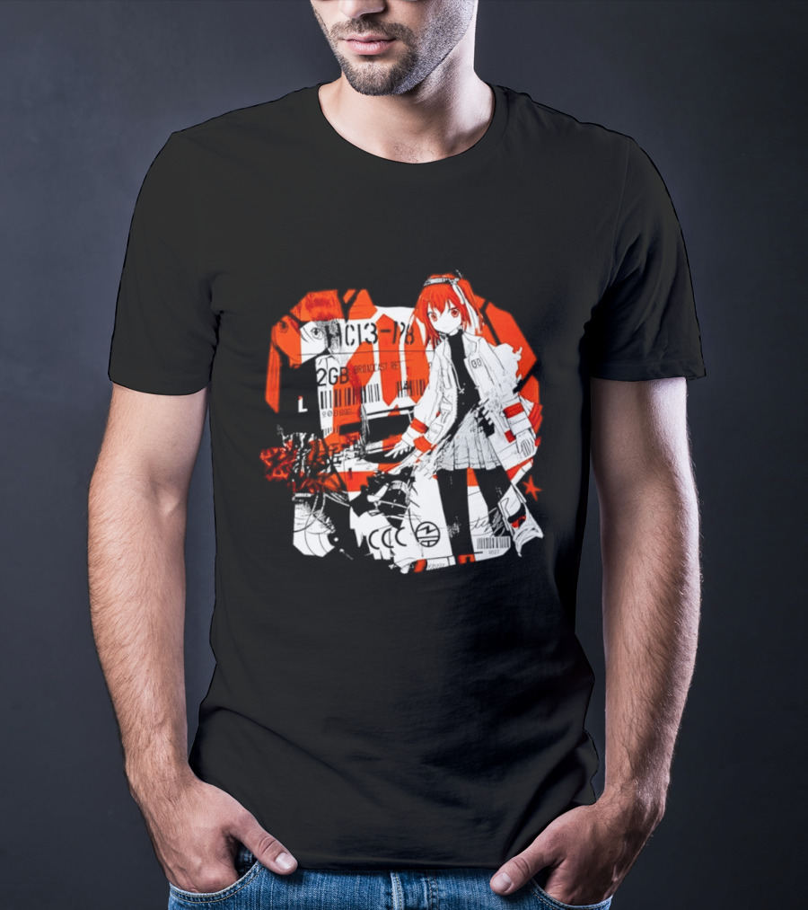 Anime Girl Broadcast Ret Cyberpunk Aesthetic Red Neon T-Shirt