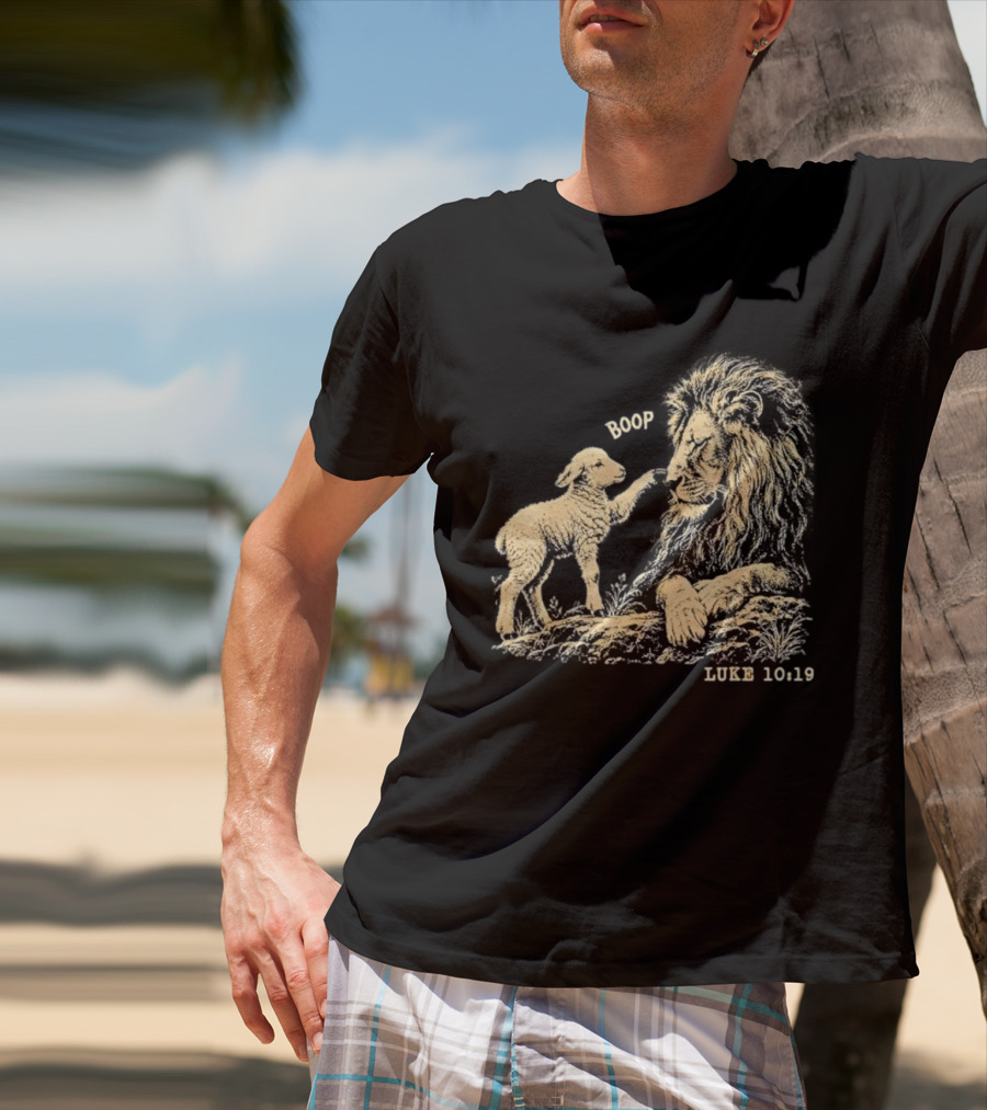 Boop Lion Lamb Luke 10 19 Bible Verse T-Shirt