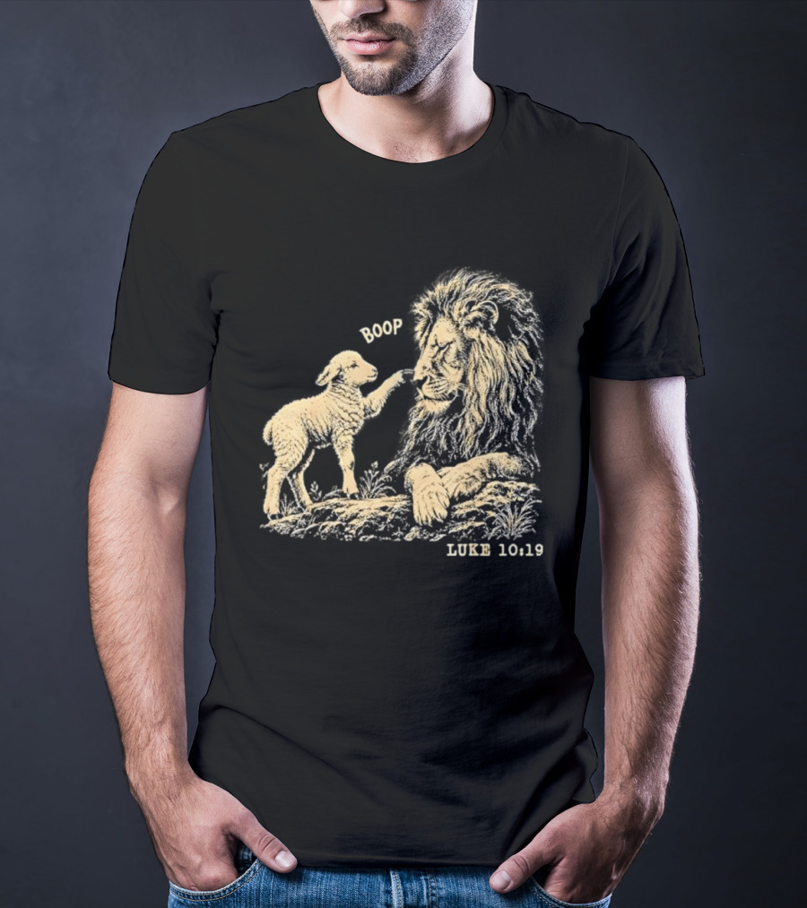 Boop Lion Lamb Luke 10 19 Bible Verse T-Shirt