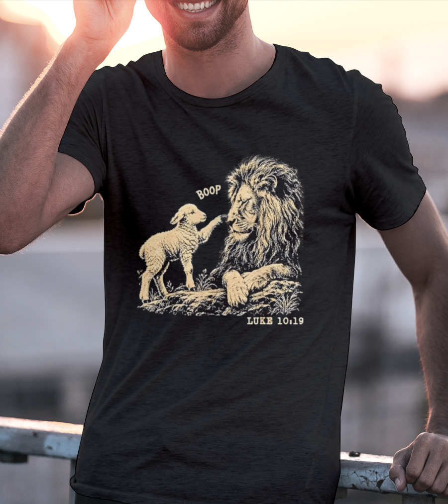 Boop Lion Lamb Luke 10 19 Bible Verse T-Shirt