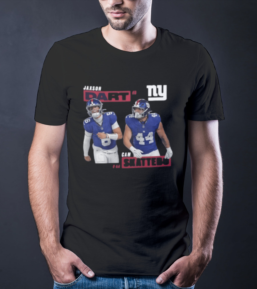 NY Giants Jaxson Dart Cam Skattebo Football Players T-Shirt