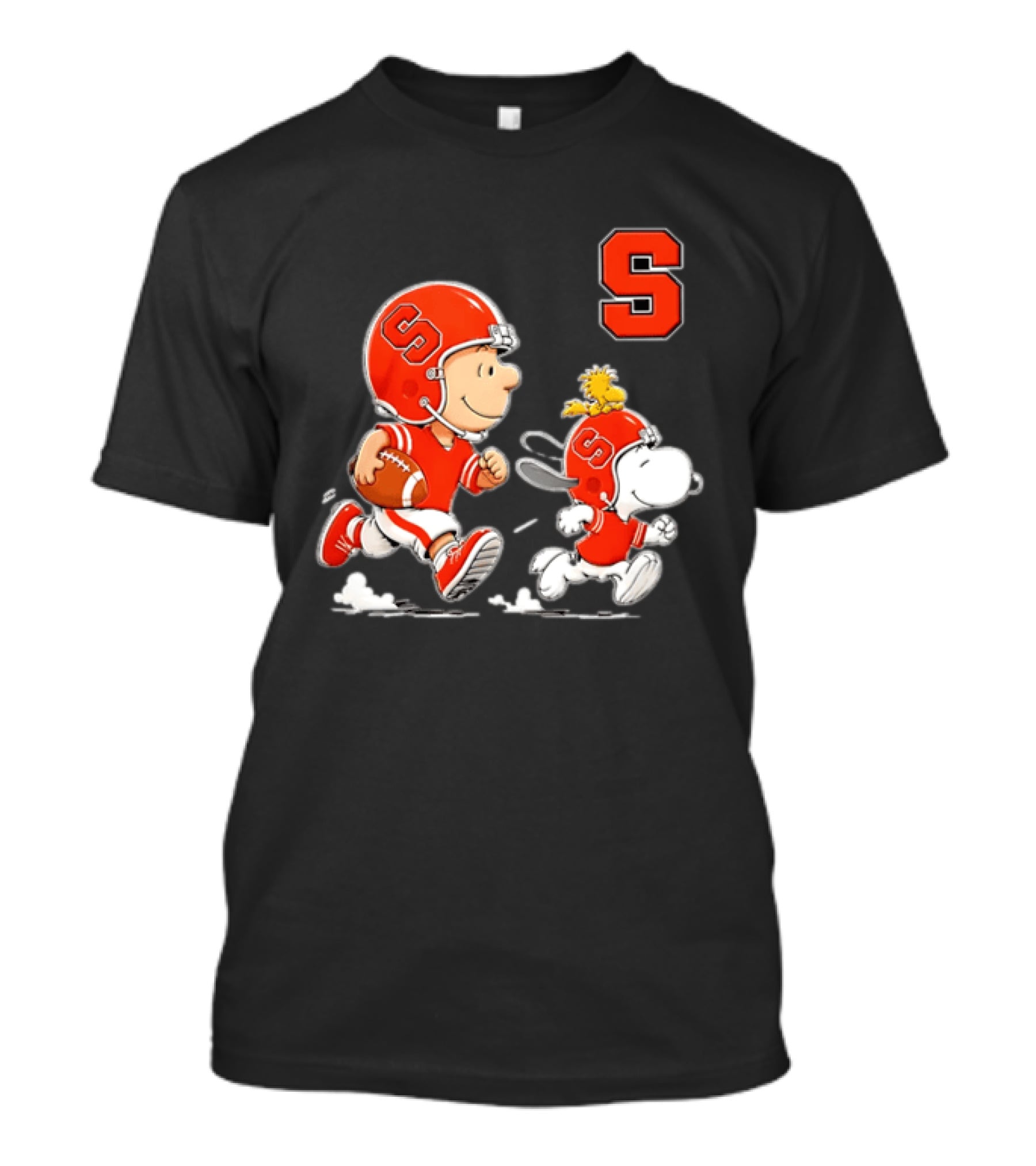 Charlie Brown Woodstock Snoopy In Syracuse Orange Football Gear 2026 T-Shirt